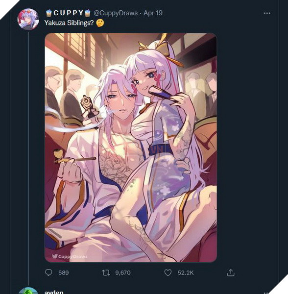 Drama họa sĩ CUPPY bị ném đá Genshin Impact ayaka và ayato