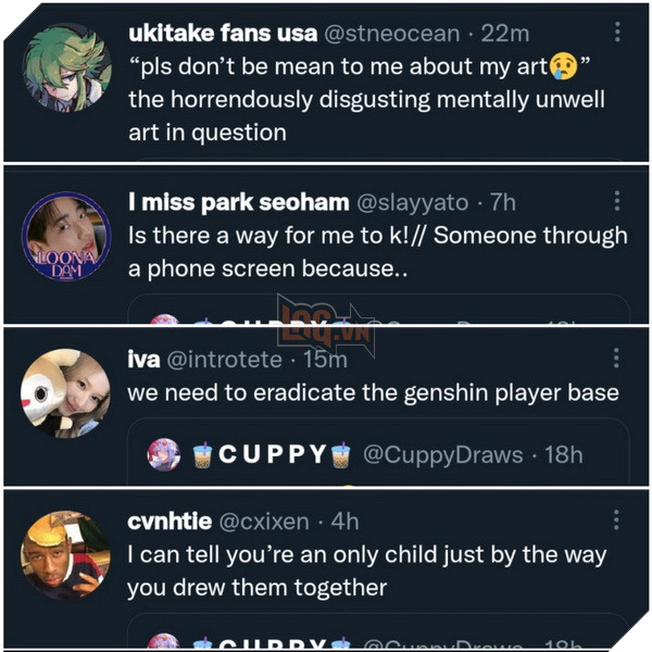 Drama họa sĩ bị ném đá Genshin Impact ayaka và ayato