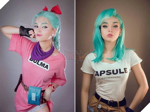 Cosplay bulma android 18 và goku phiên bản nữ