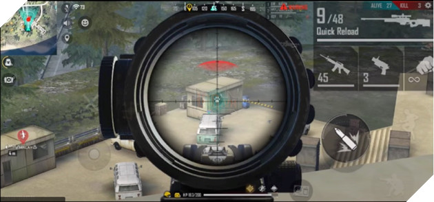 Adjusting the center in Free Fire