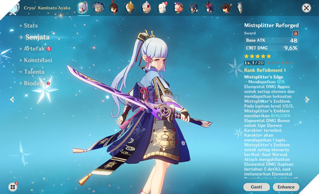 Genshin Impact: Tỷ lệ bạo kích là bao nhiêu cho Ayaka thì phù hợp nhất phiên bản 2.6 4