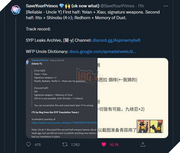 Thời gian Livestream bản cập nhật Genshin Impact 2.7