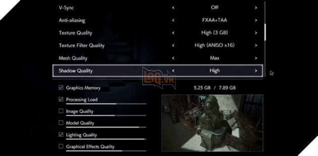 Giảm cài đặt đồ hoạ trong game
