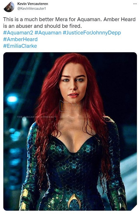 Có tin đồn rằng Mother of Dragons Emilia Clarke sẽ thay thế Amber Heard trong Aquaman 2 3
