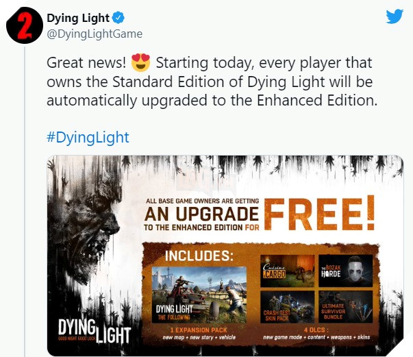 Nếu sở hữu Dying Light, game thủ sẽ nhận được một loạt DLC 2 hoàn toàn miễn phí