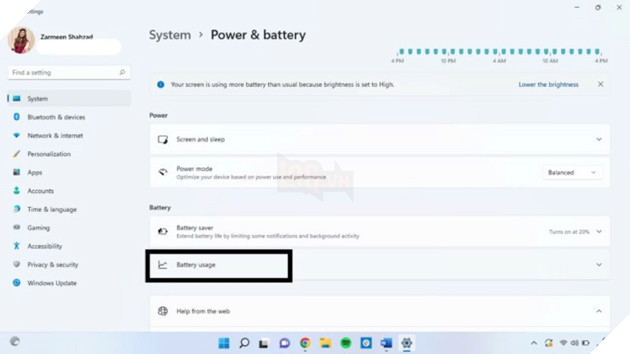 Khắc phục sự cố ngốn pin trên laptop WIndows 11