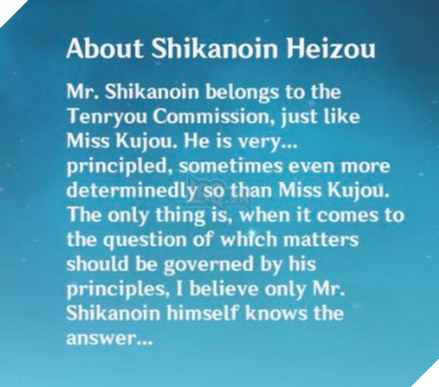 Leaker hé lộ lối chơi của Shikanoin Heizou Genshin Impact