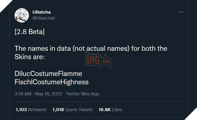 hình ảnh leak của fischl Genshin Impact