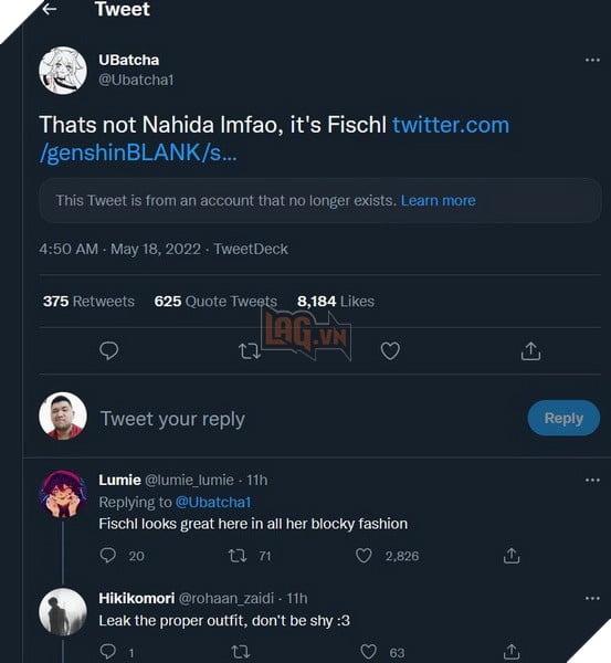 hình ảnh leak của fischl Genshin Impact