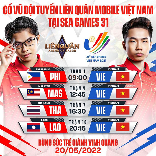  SEAGames 31 Liên Quân Mobile Việt Nam - Thái Lan: Tâm điểm vòng bảng ngày 20.05 11