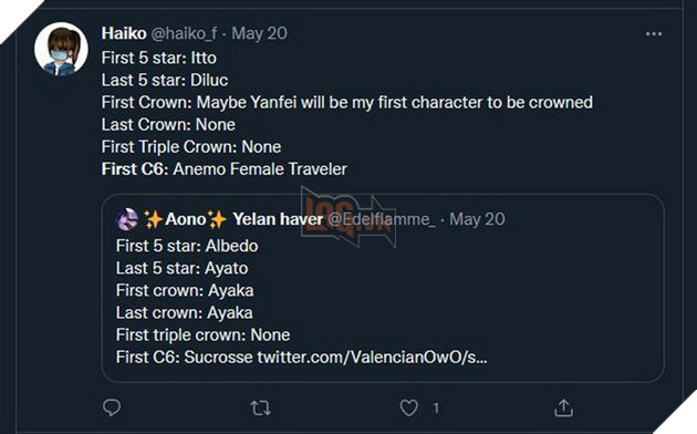 Cộng đồng Genshin Impact lại kéo phong trào khoe First C6 mới khá vui nhộn 4