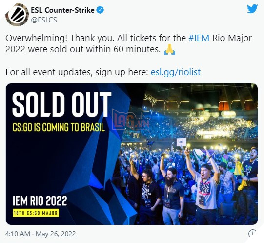 Vé Rio Major bán sạch sẽ 1