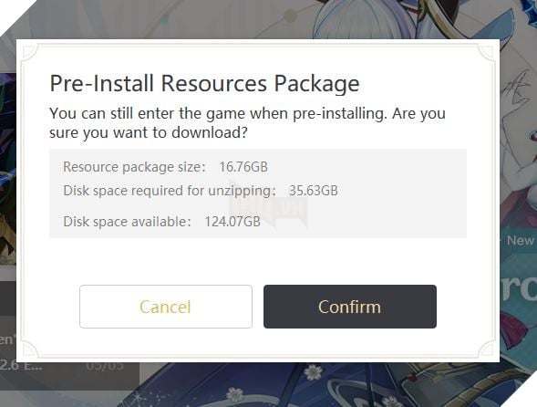 dung lượng bản cập nhật 2.7 genhsin impact siêu nặng