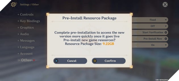 dung lượng bản cập nhật 2.7 genhsin impact siêu nặng