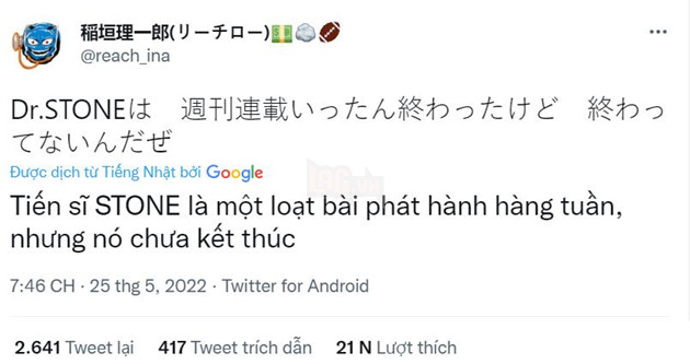 Dr.Stone chưa kết thúc