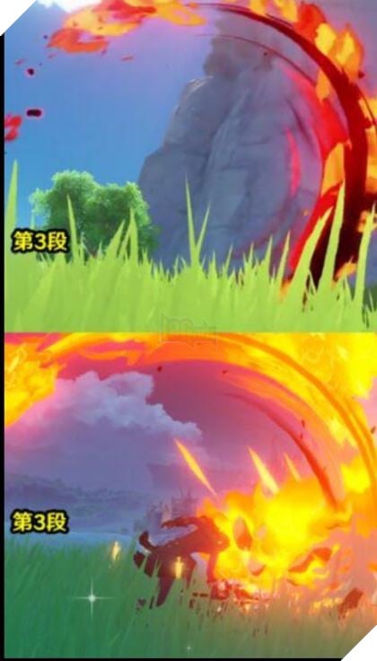 Genshin Impact: So sánh hiệu ứng kĩ năng Trang phục mới của Diluc và skin mặc định 4