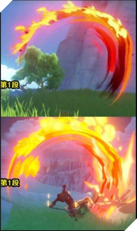 Genshin Impact: So sánh hiệu ứng kĩ năng Trang phục mới của Diluc và skin mặc định 2