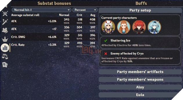 hướng dẫn sử dụng genshin build calculator