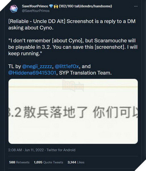 Genshin Impact: Leaker bất ngờ hé lộ về Scaramouche sẽ ra mắt ngay trong bản 3.2 sắp tới 2