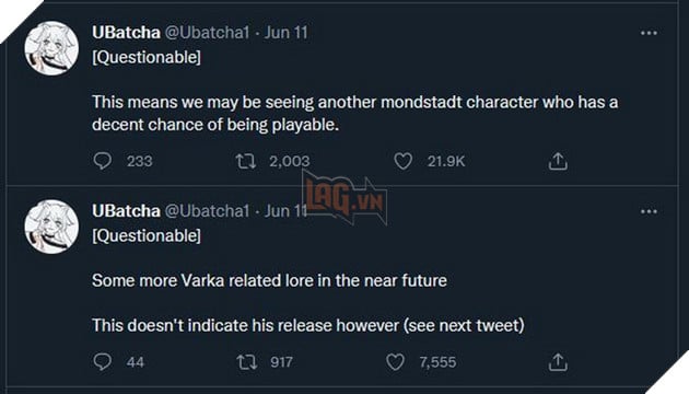 Genshin Impact: Leaker hé lộ thông tin về Varka Kỵ Sĩ Sói Bắc Phong sắp tới cùng nhiều nhân vật mới tại Mondstadt 2