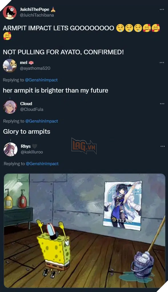 Sau sự xuất hiện của Dì Lan - Người chơi Genshin Impact tự lập bảng xếp hạng những cái nách quyến rũ nhất game 2