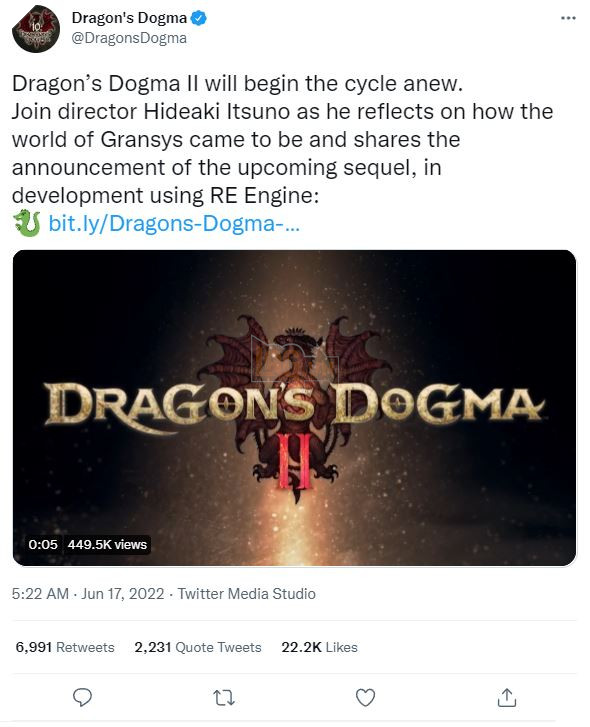 Capcom chính thức công bố Dragon's Dogma 2 sau 10 năm vắng bóng 2