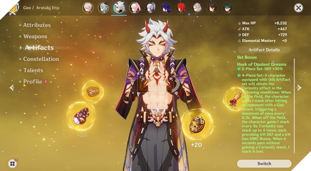 Genshin Impact: Hướng dẫn Itto Sát Thương Nham với cách lên Thánh Di Vật và vũ khí mạnh nhất 7