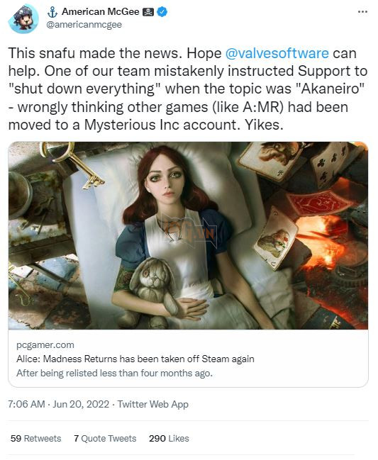 Alice: Madness Return lại một lần nữa quay trở lại với Steam 2