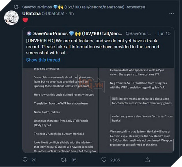 Genshin Impact: Leaker hé lộ hình ảnh và thông tin về Nhân vật Su hệ Thảo giống Honkai Impact 2