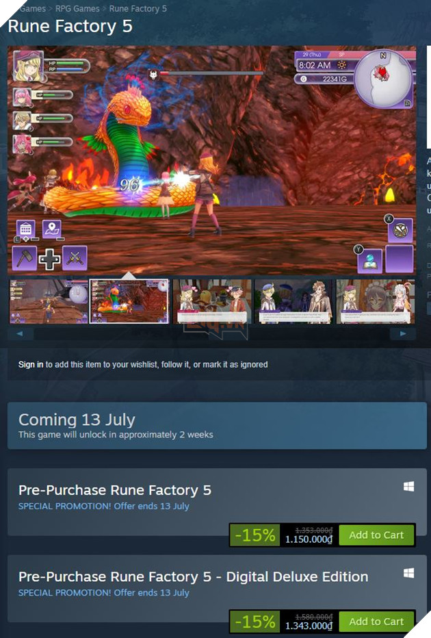 Rune Factory 5 sắp chuyển lên Steam khiến game thủ Việt du học 3