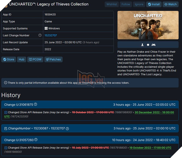 Uncharted: Legacy of Thieves Collection dường như đã rò rỉ ngày ra mắt bản PC 2