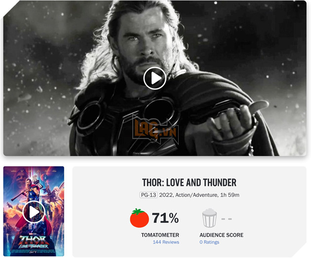 thor love and thunder rotten tomatoes