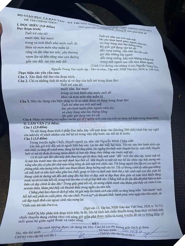 Đáp án Đề Thi tốt nghiệp môn Văn năm 2022 THPT Quốc gia chi tiết tất cả mã đề 2