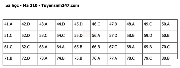 Đáp án Đề Thi tốt nghiệp môn Lý Hóa Sinh năm 2022 THPT Quốc gia chi tiết tất cả mã đề 28