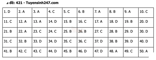 Đáp án Đề Thi tốt nghiệp môn Ngoại Ngữ Anh năm 2022 THPT Quốc gia chi tiết tất cả mã đề 17