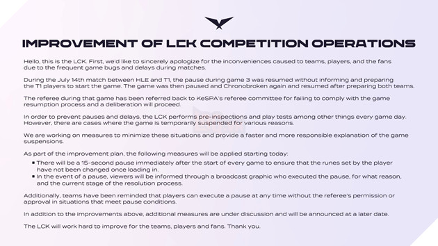 Lỗi tè le, ban tổ chức LCK phải ra thêm luật để bớt bị tuyển thủ phàn nàn 2