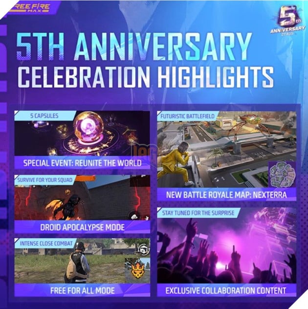 Kỷ niệm 5 năm ra mắt, Free Fire trình làng loạt các sự kiện, skin và phần thưởng mới 