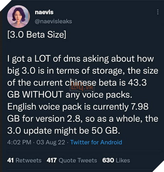 Genshin Impact: Bản cập nhật 3.0 Sumeru sẽ đẩy game lên tới 40 - 50 GB, game thủ mobile chưa rõ 2