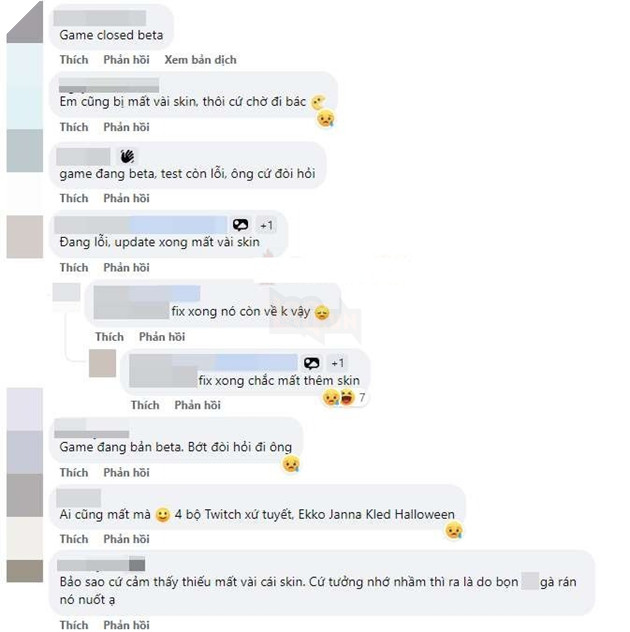 LMHT mất trang phục