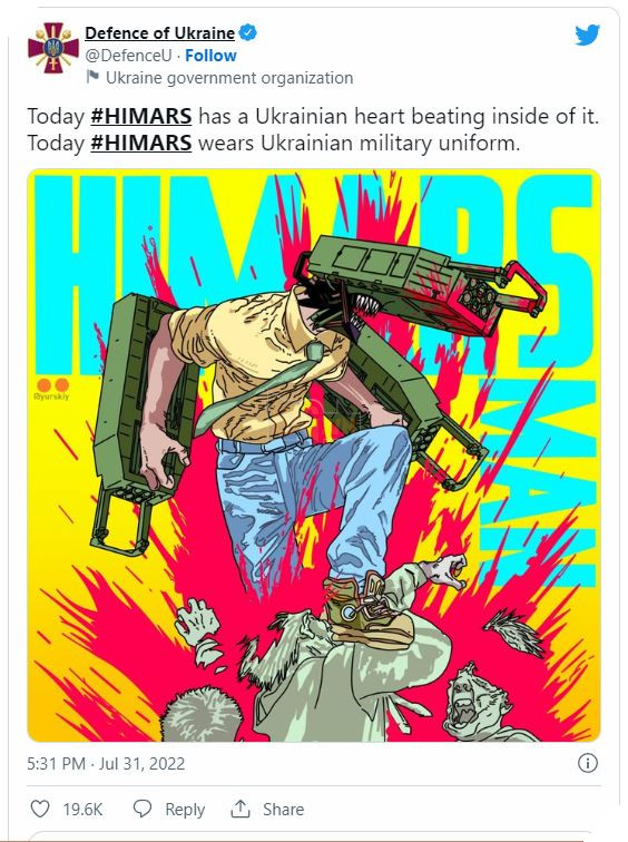 bộ quốc phòng ukraine dùng hình ảnh chainsaw man quảng bá vũ khí mới