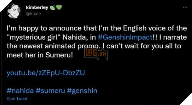 Genshin Impact: Thảo Thần bất ngờ sẽ có lồng tiếng chung với Qiqi