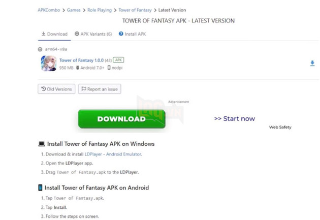 Hướng dẫn cách tải file APK Tower of Fantasy trên PC và Mobile