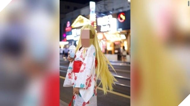 Cosplay Anime character with Kimono costume, the girl was caught by the police in China