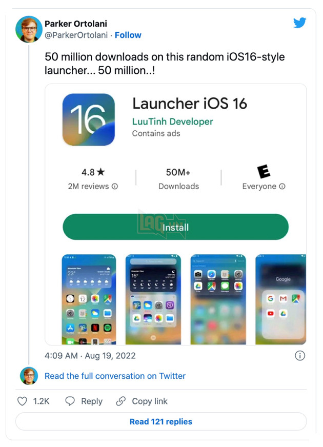 Người dùng Android đổ xô vào Play Store để trải nghiệm iOS 16 thay vì Android 13