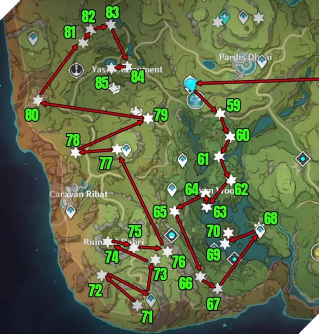 Genshin Impact 3.1 - Vị trí toàn bộ các Thảo Thần Đồng trong Sumeru  3