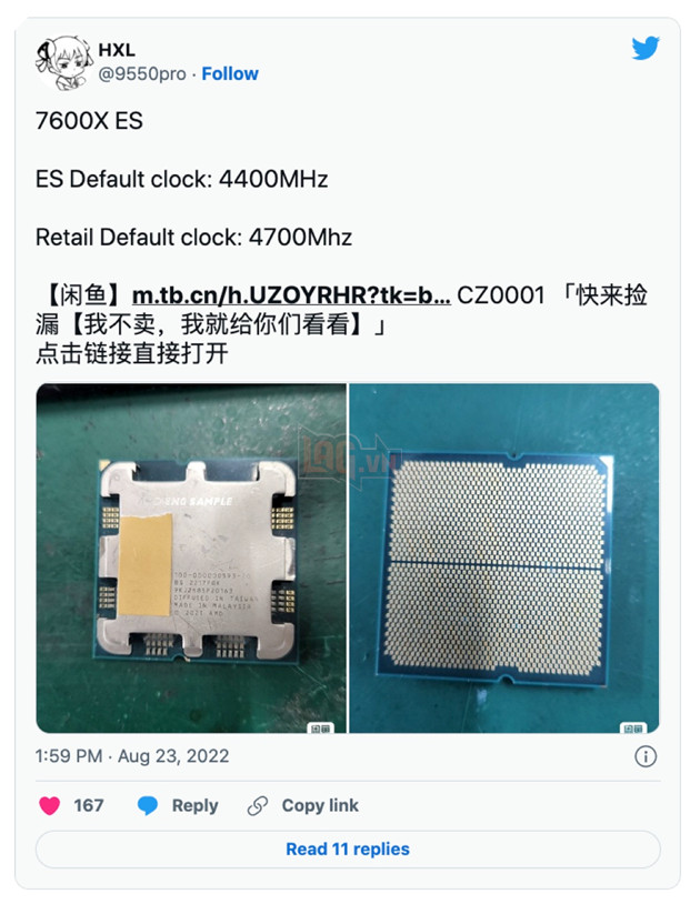 Các mẫu thử nghiệm của Ryzen 5 7600X được bày bán ở chợ đen Trung Quốc, trước thềm ra mắt