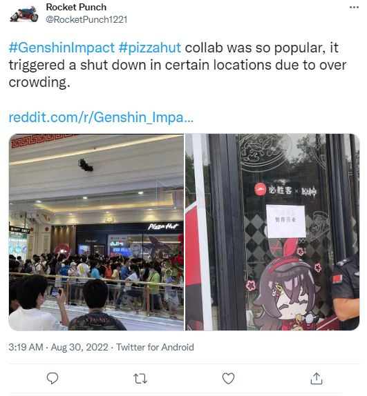 Hợp tác cùng Genshin Impact, Pizza Hut Trung Quốc bất ngờ phải đóng cửa vì fan kéo đông như Zombie 2