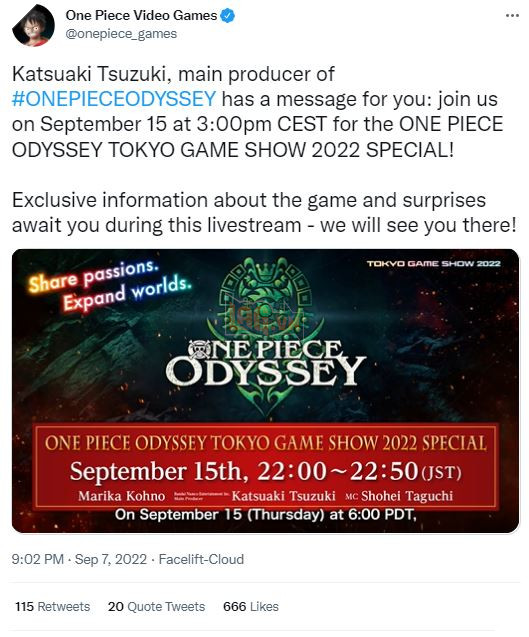 One Piece Odyssey hẹn người hâm mộ giữa tháng 9 với hé lộ đáng chú ý