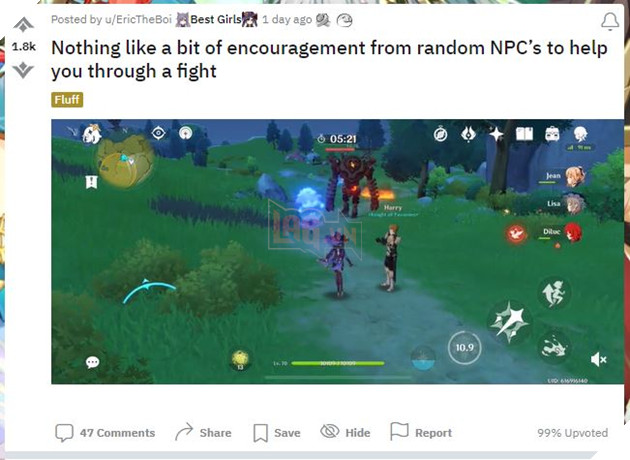 Game thủ Genshin Impact chia sẻ khoảnh khắc thú vị liên quan đến NPC Mondstadt