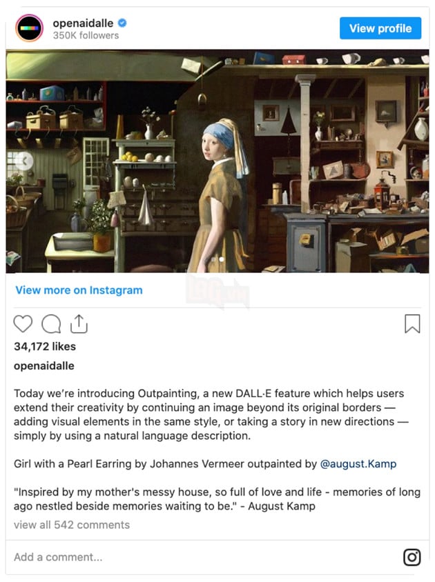 AI Dall-E giờ đây có thể "làm mới" khung cảnh cho bức tranh